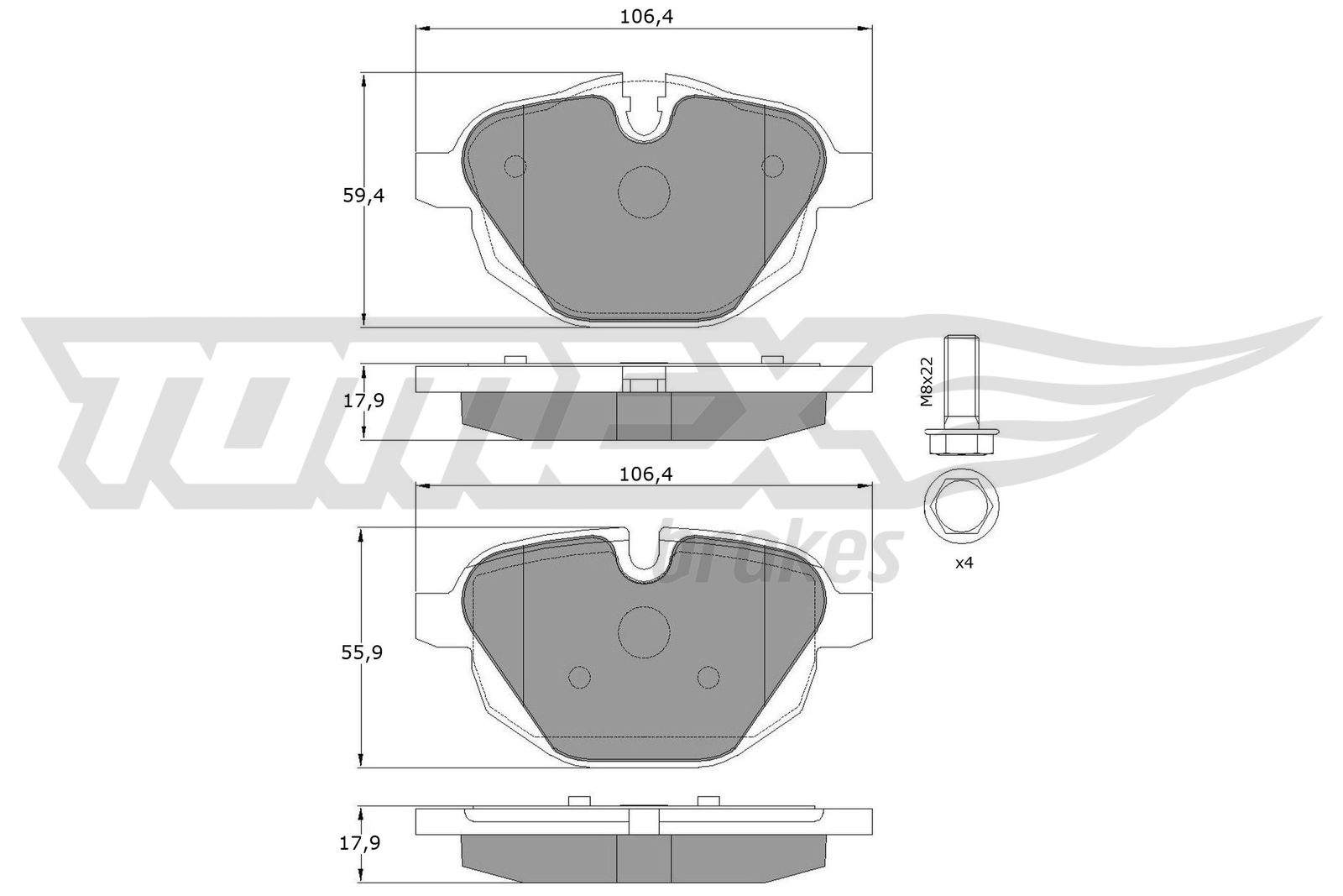 Sada brzdových platničiek kotúčovej brzdy TOMEX Brakes